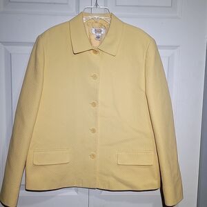 Talbots Vintage Women's Plus Size Cotton Yellow Blazer Jacket